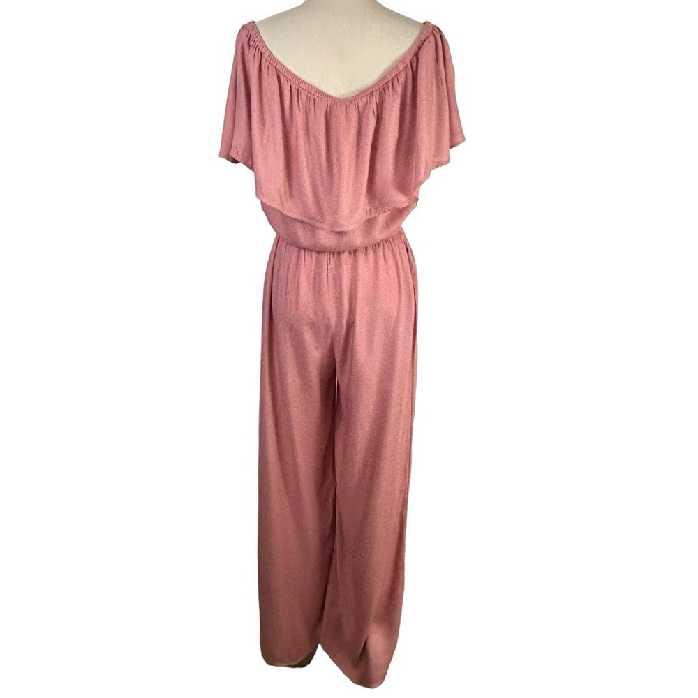 ALTAR'D STATE Pink Jumpsuit S Off Shoulder Wide Leg Coquette Party Feminine - Picture 8 of 12